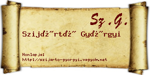 Szijártó Györgyi névjegykártya